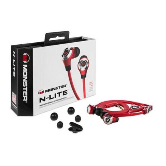 Monster N-Lite In-Ear Only Headphones - Red - Brand New In Sealed Box! - Picture 1 of 2